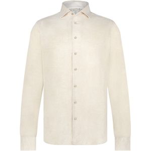 Blue Industry - Overhemd - Beige Gemêleerd - 55% Linnen 45% Katoen