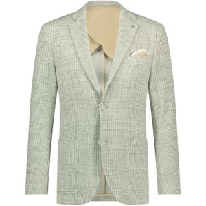 Blue Industry - Geruit Colbert - Beige en Grijs - Hoogwaardige Stof