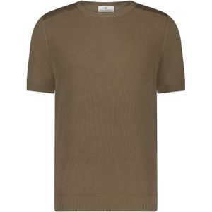 Blue Industry - T-shirt - Bruin - Viscose-Linnen-Nylon