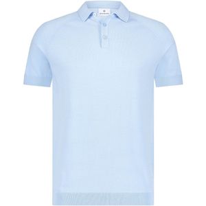 Blue Industry - Polo - Lichtblauw - Tencel/Katoen/Zijde - Normale Fit