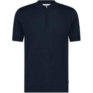 Blue Industry polo donkerblauw rits hals