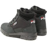 Veterboots - Zwart - Leer/Textiel - Vetersluiting - Enkelhoog