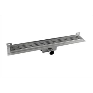 CityLine douchegoot - RVS - 50cm - Zijuitloop - Muurflens - Standaard rooster