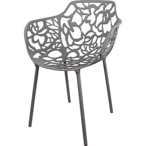 DS4U® cast magnolia - eetkamerstoel - designstoel - met armleuning - aluminium - grijs