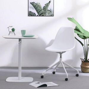 DS4U® Capri bureaustoel - design bureaustoel - kuipstoel - kunststof - met wieltjes - wit - draaibaar