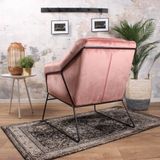 DS4U Antonio fauteuil velvet roze - roze Textiel 2557-RO18