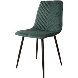 DS4U® Gaby eetkamerstoel Velvet Groen - Luxe design - Comfortabel zitvlak - Stijlvolle toevoeging aan uw interieur - set van 4