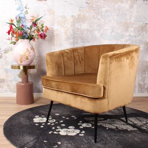 DS4U Norah fauteuil velvet goud - goud Multi-materiaal 5009-YE19