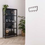 Fraaai - Kapstok - Zwart - Industrieel - 9 Haken - 50 cm