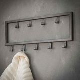 Fraaai - Kapstok - Zwart - Industrieel - 9 Haken - 50 cm