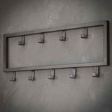 Fraaai - Kapstok - Zwart - Industrieel - 9 Haken - 50 cm