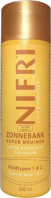 Nifri - zonnebankcrème - super bruiner - extra huidtype 1 & 2 - hydraterend en verzorgend - voor gezicht en lichaam - 200ml