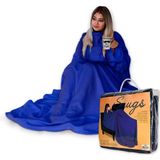 MikaMax Snuggle Rug - Plaid - Fleece Deken - Deken Met Mouwen Blauw