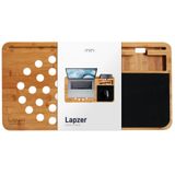 Lap Desk Lapzer - Bamboe - Stand met Telefoonhouder - Muismat - Ventilatiegaten - Origineel - 60 x 31 x 2cm - Laptop Standaard