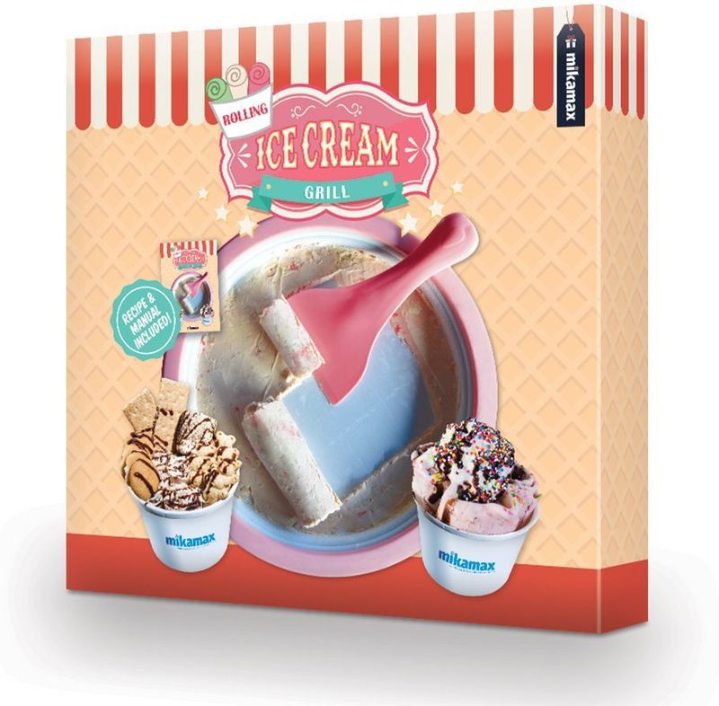 MikaMax Rolled Ice Cream Maker - Mini Rolling Ijs Grill - Ijsmachine - Ijsmaker - Maak Gemakkelijk ijs