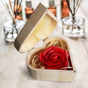 Roos - Gift Box - Houten Hart - Rode Roos