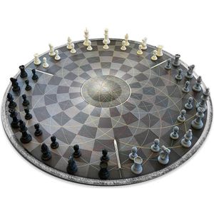 MikaMax Chess for Three - Schaakbord XL voor 3 Personen - Schaakspel - Bordspel - 3 Persoons Schaakbord - ø 55CM