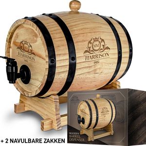 Wijnvat - Drankdispenser - Hout - 3L - Inclusief Houten Standaard
