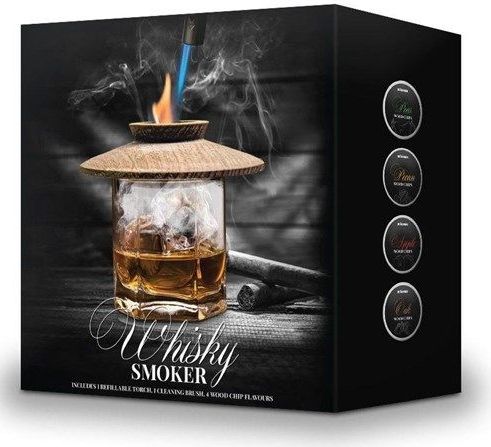 MikaMax - Whisky Smoker - Rookapparaat - Complete Set - 4-Delig - Incl. 4 Aroma’s en Aansteker