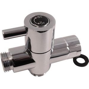 WillieJan Omstelkraan wateraansluitpunt – Verchroomd Messing - Aansluitmaten 2 x 3/8” en 1 x 1/2″