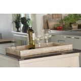 Dienblad - Rond - Wit - Hout