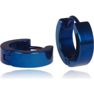 LGT Jewels - Oorringen - Blauw - Edelstaal