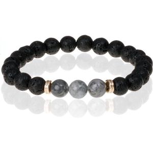 Memphis Kralen armband Lavastone Royalty Grey
