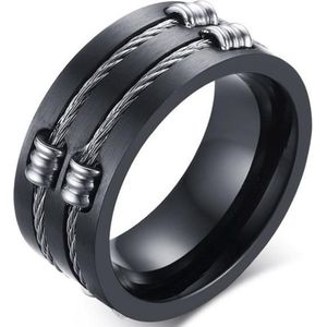 Zwarte stalen kabel ring-19mm