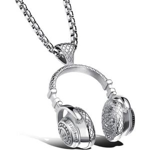 Mendes - Headphone - Zilverkleurige Kettinghanger - Edelstaal