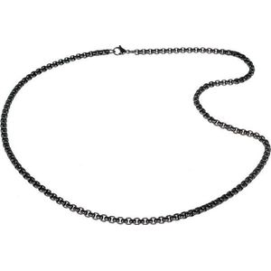 LGT Jewels Venetian Box ketting Zwart 4mm-66cm