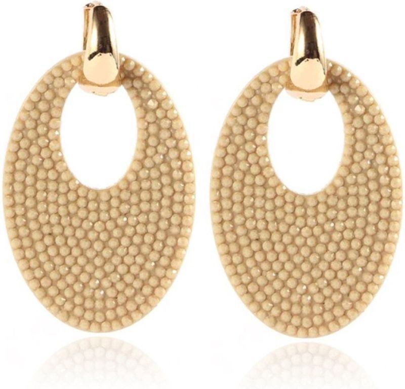 Ovale Dames Oorbellen Cilla Jewels Champagne Goudkleurig 5.5 X 3.4cm