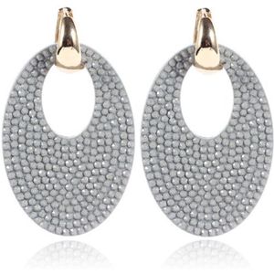 Cilla Jewels - Ovale Oorbellen - Goud Met Rood - Vergulde Metaallegering