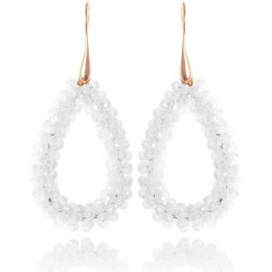 Druppel oorbellen Stardust White Goudkleurig