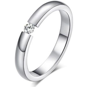 Cilla Jewels edelstaal ring Crystal Silver-17mm