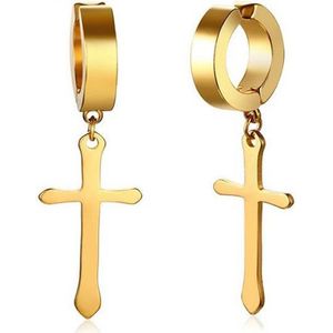 Mendes - Oorringen - Goud - Edelstaal - Clip On