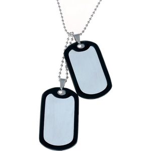 Mendes - Dogtag Kettinghanger - Zilver - Edelstaal - Inclusief Twee Dogtags