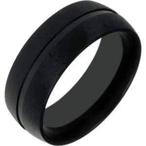 Zwarte stalen mannen ring-21mm