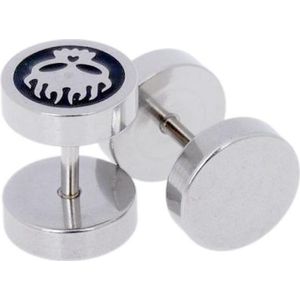 Heren oorbellen Fake Ear Plug Skull