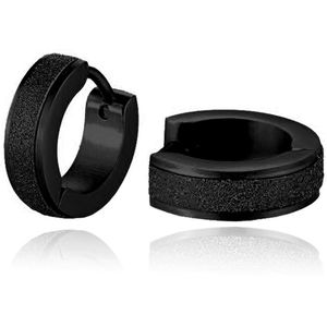 Stalen dames oorringen stardust Black