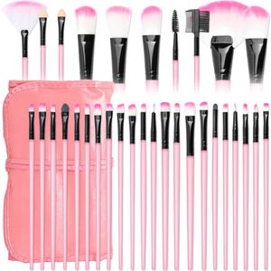 Evvie Blend 1 make-up kwasten set, 32-delig Basic Collection - Roze -  in luxe etui