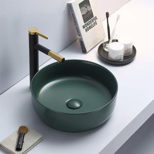 Waskom Victoria 39 x 39 cm Keramiek Jade Mat Groen incl. Clickwaste