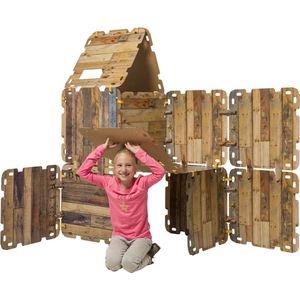 Fantasy Forts Large Set - Speelhuisje - 4 tot 12 jaar - 16 Platen - 16 Clips - 36 Klittenband stukjes - Hut bouwen - Bouwpakket kinderen