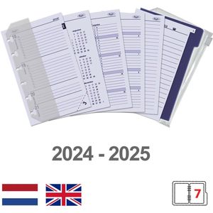 Kalpa 125 x 80 mm Pocket 6 Ring Agenda Vulling 1 Week per 2 Paginas Jaardoos NL EN 2025 2026