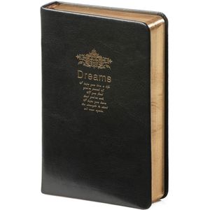 D6046 Kalpa Compacte A6 Retro Notitieboek Goudsnede Zwart
