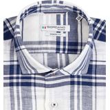 Giordano - 317839 - Casual Geruit Overhemd - Kleur 60 - 67% Linnen/33% Katoen