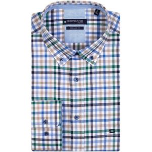 Giordano - Casual Overhemd - Blauw - Katoen - Normale Fit