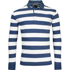 Baileys - Rugby Blauwe Streep Shirt - Katoen - Wijde Fit