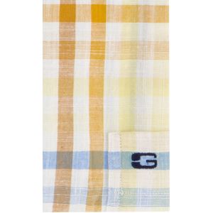 Giordano - Casual Overhemd - Blauw en Geel Geruit - Katoen