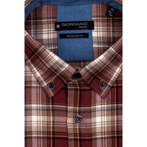 Giordano - Overhemd - Ruitje Rood - Katoen