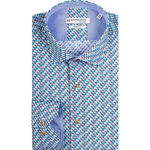 Giordano - Lange mouw overhemd - Heren - XXL - Blauw - Katoen - 417823